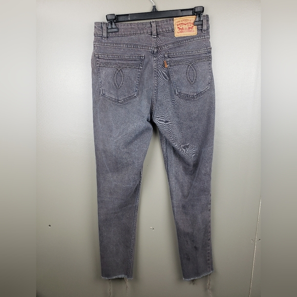 Levis 721 Vintage High Rise Skinny Jeans Size 28 Orange Tab Cut Off No Tag Spots - Picture 9 of 11